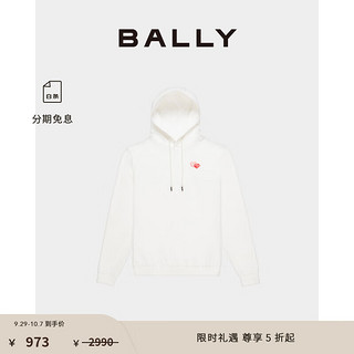 BALLY 巴利 女士白色爱心棉质连帽卫衣6303949 白色