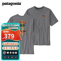 Patagonia 巴塔哥尼亚 男士混纺户外休闲圆领印花logo半袖短袖T恤 Fitz Roy Wild 37702 GLH L