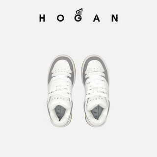 HOGAN【檀健次同款】HOGAN女鞋2024Chamallow系列H667运动休闲鞋 灰白 女款 36