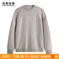 马克华菲【100%绵羊毛】圆领针织衫男24秋冬字母刺绣柔软保暖毛衫毛衣 705杏色 常规 舒适版 3XL