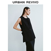 URBAN REVIVO UR2024秋季女装高智感通勤气质无袖西装马甲UWG140091 正黑 L