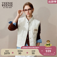 Teenie Weenie小熊2024年秋季新款学院风简约轻薄短款棉服马甲