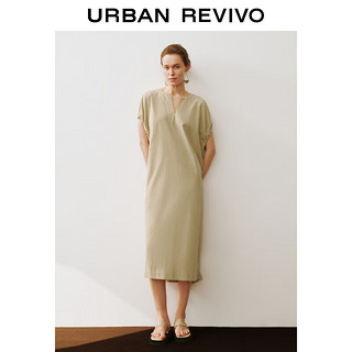 URBAN REVIVO UR2024秋季女慵懒松弛设计感廓形超宽松连衣裙UWH740107 卡其 S(XS-S)