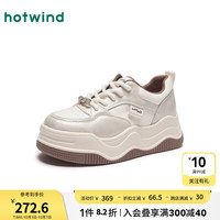 热风 hotwind24年秋季新款女士时尚休闲鞋板鞋厚底增高可爱卡通通勤学院风
