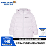 Skechers斯凯奇儿童羽绒服冬季新款女童轻薄外衣男童连帽运动外套P424K006