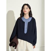 软糯深v领毛衣针织衫两件套女2024秋季内搭修身背心黑色