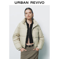UR2024秋冬新款女装时尚休闲撞色字母保暖立领棉服UYY140039