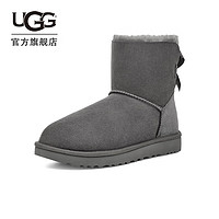 UGG 冬季女士贝莉平底蝴蝶结短靴雪地靴1016501 GREY|灰色 40