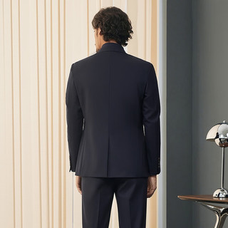 柒牌【毛料套西】男西服套装2024秋冬含羊毛商务正装西装礼服 藏青 B46