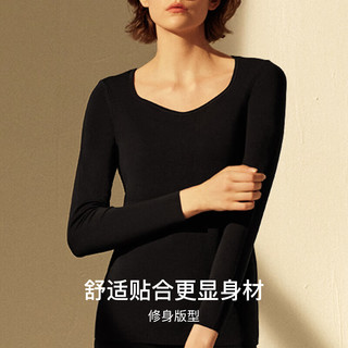 Ubras 轻暖圆领柔暖肌底衣套装 女倍暖套装 燕麦奶色 M