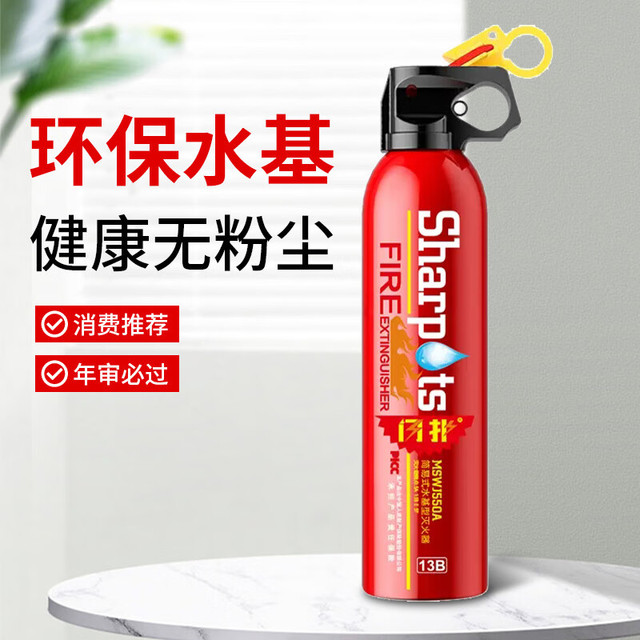 闪扑 车载水基灭火器私家车车用家用便携小型汽车车内年检消防器材 600ml 水基