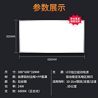 雷士照明 雷士（NVC）厨房灯 led集成吊顶灯铝扣板灯300x600卫生间吸顶吊顶灯平板灯24W