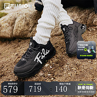 FILA FUSION 斐乐官方潮牌女鞋BUBBLE泡泡鞋时尚百搭跑步鞋休闲鞋 黑/斐乐白-BW 38.5