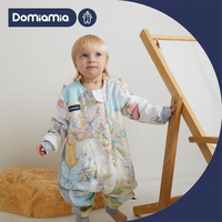 DOMIAMIA【特价商品】婴儿睡袋秋冬分腿睡袋宝宝安抚防踢被儿童睡衣 薄夹棉款-安吉拉·波波里园 S码(宝宝身高65-80cm)