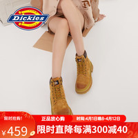 Dickies马丁靴女2022秋冬春秋高跟秋季冬季皮英伦风工装单靴靴子马丁鞋 57土黄色 38