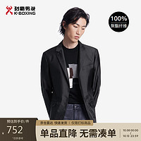 劲霸男装 商务休闲简约雅致单西服外套男|FFFT3127 黑色 46/M