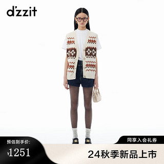 DZZIT地素毛衣2024秋季新款针织工艺费尔岛纹样上衣女