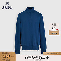 布克兄弟（BrooksBrothers）男士24早秋羊毛拉链半高领针织毛衣 4003-蓝色 XS