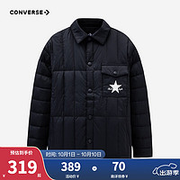 CONVERSE 匡威 童装儿童超轻保暖羽绒服男女童加厚外套 正黑色 130/64