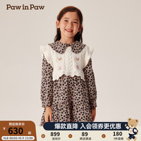 PawinPaw卡通小熊童装2024年秋冬女童梭织连衣裙 Navy藏青色/59 150cm