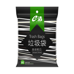 E-CLEAN e洁 抽绳式垃圾袋加厚45*50cm共80只双面2丝