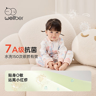 威尔贝鲁（WELLBER）婴幼儿哈衣秋冬2024新生儿前开连体衣包屁衣宝宝洋气外出服 粉色气球 73cm