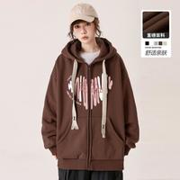 【重磅面料】春秋女式运动卫衣外套潮流潮牌韩版宽松休闲连帽开衫