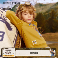 Teenie Weenie Kids小熊童装24秋季男童休闲印花圆领套头卫衣 黄色 110cm