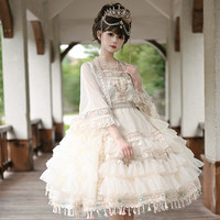 Lolita原创日常lo裙少女公主裙【苗疆少女】雪纺连衣裙op洋装