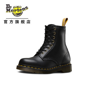 Dr.Martens 马丁（DR.MARTENS）Vegan 1460英伦男女秋季舒适人造皮革黑色女马丁靴城市轻户外 黑色 36