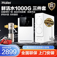 百亿补贴：Haier 海尔 净水器家用直饮机RO反渗透自来水过滤1000G速热管线10H22套装