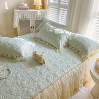 suo zhen 索臻 乳胶凉席夏季裸睡凉席冰丝席夏冰丝凉席床裙款空调席软席子 白蓝 180