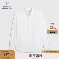 布克兄弟（BrooksBrothers）女士24秋季纯棉简约纯色扣结领衬衫 1001-白色 0