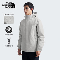 THE NORTH FACE 北面 冲锋衣男户外保暖羽绒内胆三合一冲锋外套81QS 灰色/A0M S