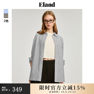 ELAND衣恋衬衫女落肩宽松阔版格雷系摩登时尚衬衣2024夏季 深灰色(17)D/Grey-A款 S/160