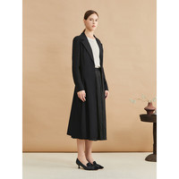 音儿专选2024年秋季影儿布拉格长绒棉衣长款廓形翻驳领A字外套