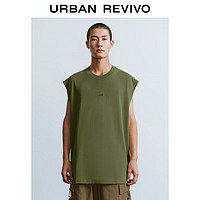 URBAN REVIVO UR2024秋季新款男装简约休闲字母刺绣棉质无袖背心UMY440005