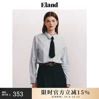 ELAND衣恋直筒衬衫女经典学院风直身显瘦日常通勤休闲上衣 浅蓝色(51)L/Blue M/165