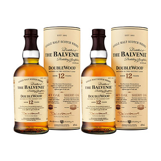 88VIP：THE BALVENIE 百富 Balvenie 百富 12年 双桶 单一麦芽 苏格兰威士忌 700ml×2瓶