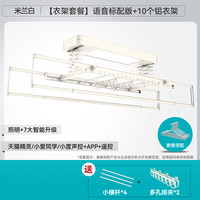 好太太 HOTATA电动晾衣架超薄室内家用阳台遥控升降嵌入式智能隐形晾衣杆 白色