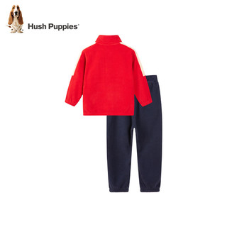 暇步士（Hush Puppies）暇步士童装儿童套装男童女童春秋季男女大童时尚长袖摇粒绒套装 丛林绿 B款 140cm