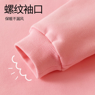 回力童装冬季儿童加绒套装秋冬款中大童加厚卫衣女童保暖秋装卫裤时髦 紫/紫K-黑/紫K 110
