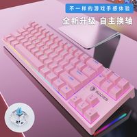 SADES 赛德斯 背光RGB71键迷你便携机械键盘青轴有线游戏电脑通用打字办公