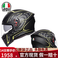 AGV 摩托车头盔K5S赛车头盔3C防雾透气赛道机车头盔双镜片防摔安全盔 TORNADO 黑黄 XL（60cm-62cm）