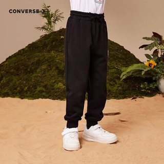 匡威（Converse） 匡威童装男童保暖加绒长裤2024秋冬儿童针织休闲运动裤 正黑色(春秋毛圈) 150/63(M)