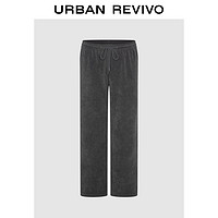 URBAN REVIVO UR2024秋季新款女装日常休闲感百搭高腰抽绳直筒裤UYY640017