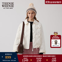 Teenie Weenie小熊女装棉服2024冬季休闲保暖外套韩系洋气夹克 乳白色 170/L