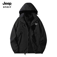 移动端、京东百亿补贴：Jeep 吉普 冲锋衣夹三合一两件套防风衣棉服外套