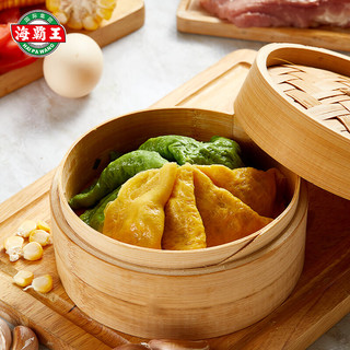 海霸王彩蔬蛋饺 150g*6包 60只 火锅麻辣烫关东煮 早餐速食熟食食材 900g 彩蔬蛋饺(150g*6包)