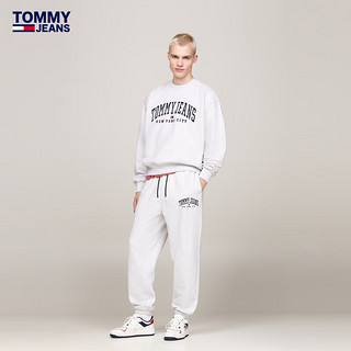 TOMMY JEANS24秋冬男运动休闲刺绣字母宽松抓绒圆领卫衣DM0DM19757 浅灰色PJ4 XS